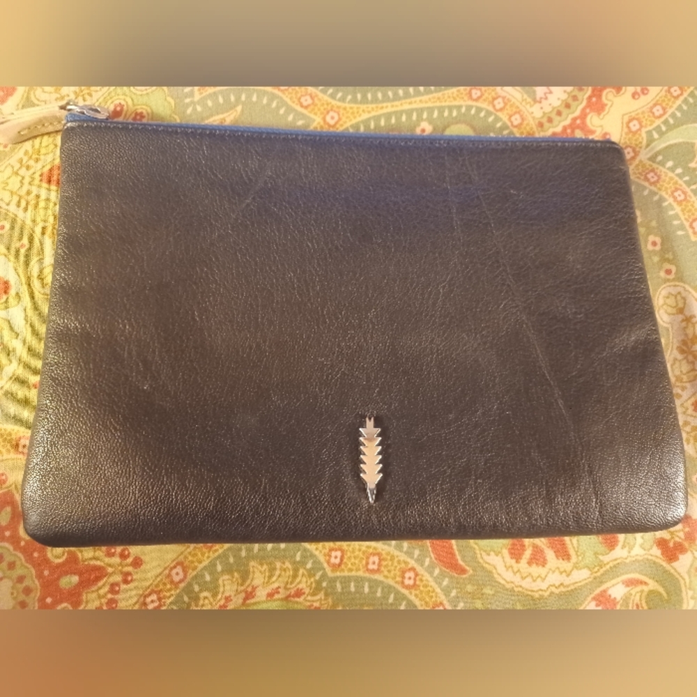 Thacker New York black cosmetic makeup bag